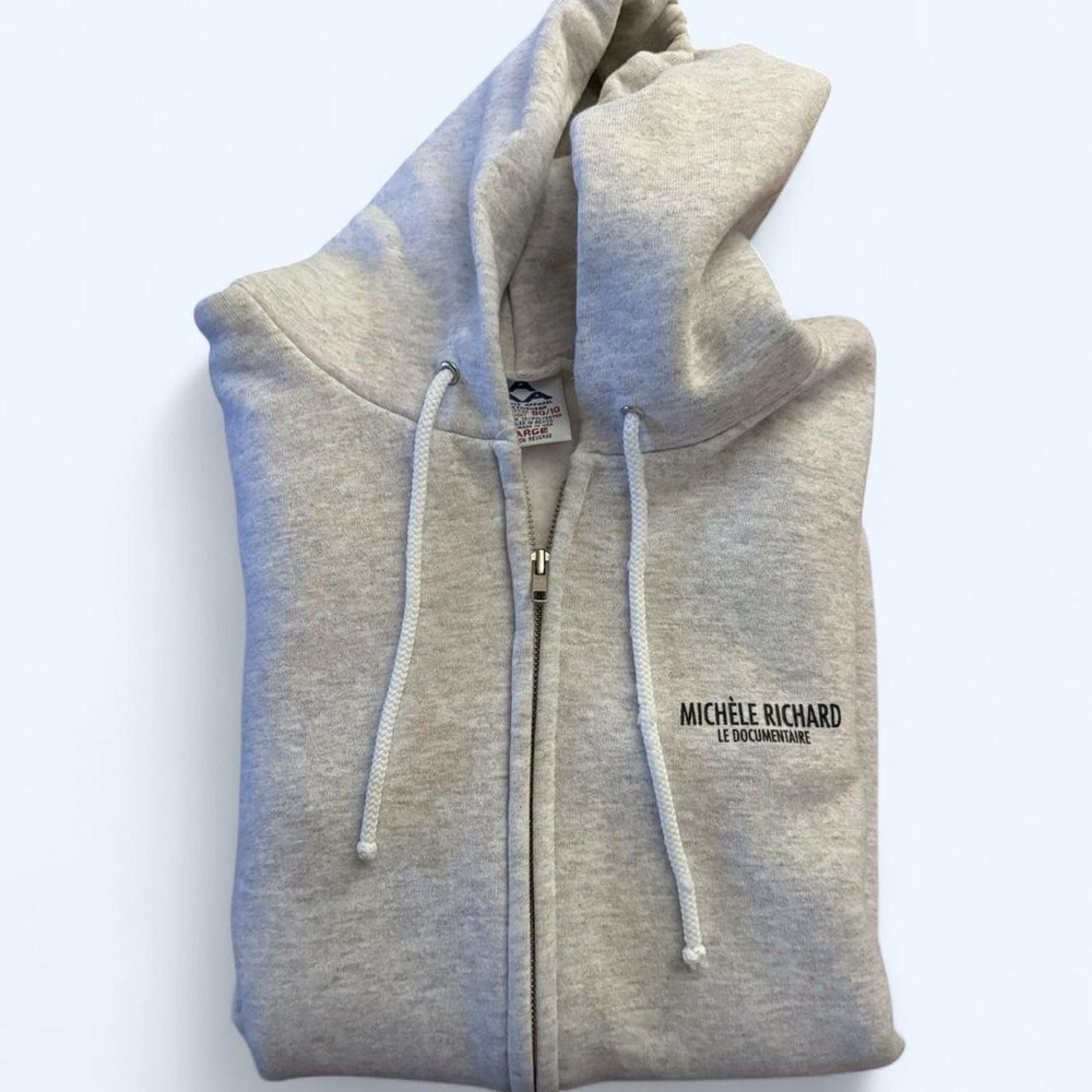 Vintage Gray Michèle Richard zip up sz L hoodie made by AAA vintage tag from 90s